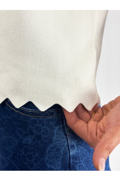 Camisola Amélia Malha Rosa com Botões Coração | Leamor