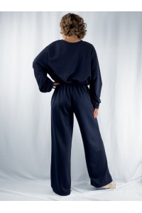 Conjunto Bella Azul-Marinho de Sweatshirt e Calças | Leamor