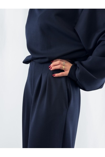 Conjunto Bella Azul-Marinho de Sweatshirt e Calças | Leamor