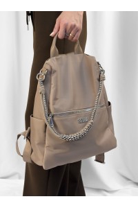 Mochila Nara Taupe com Bolsos | Leamor