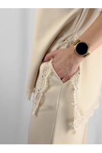 Conjunto Elara Bege com Renda | Leamor